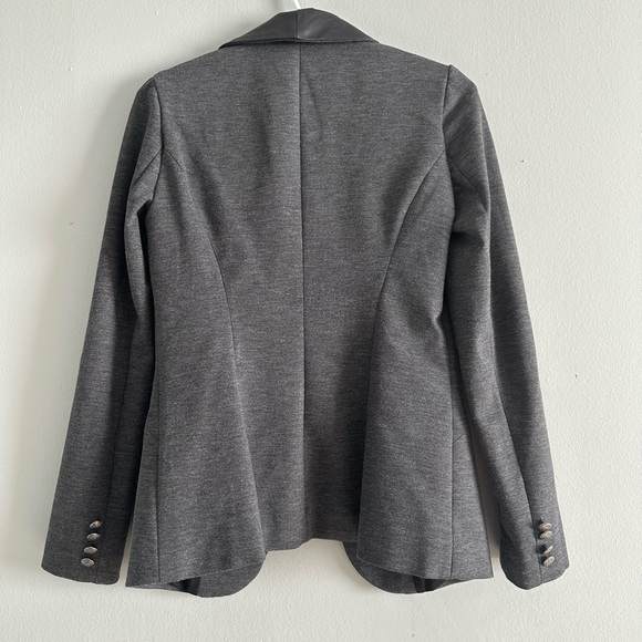 Dynamite blazer dark grey with leather neckline size Small - Picture 2 of 11